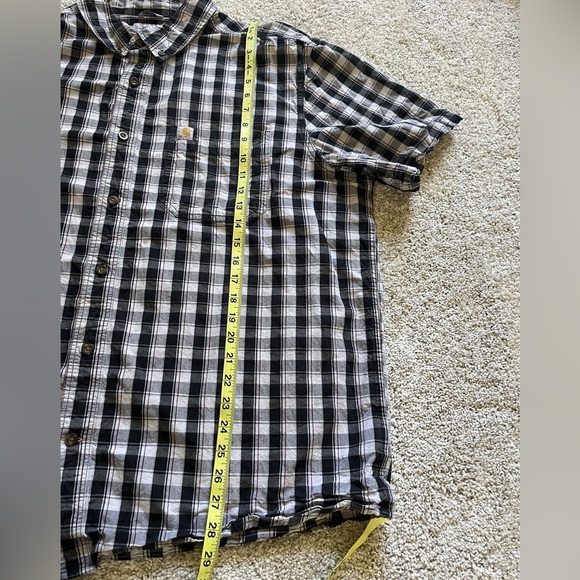Carhartt Men’s Button Down Short Sleeve Shirt Size 2XL Plaid Relaxed Fit - Picture 6 of 8